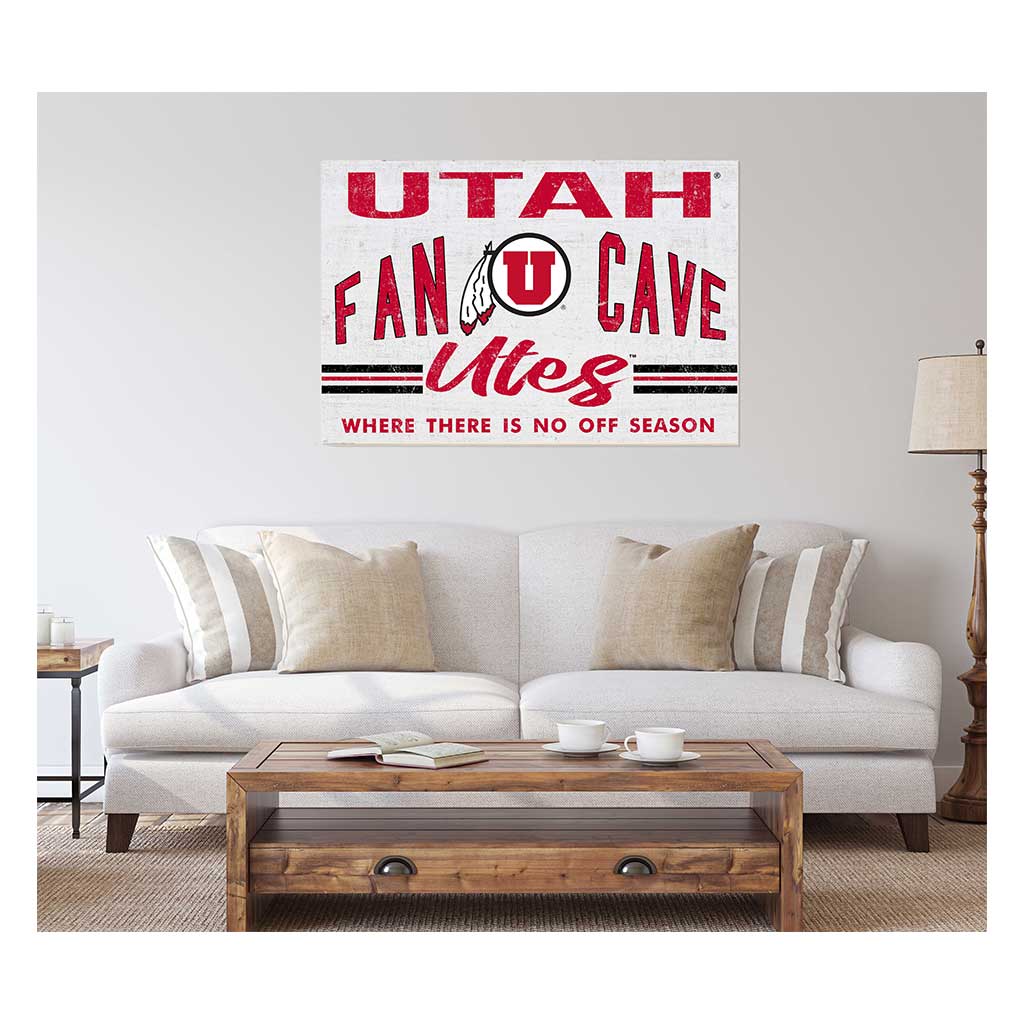 24x34 Retro Fan Cave Sign Utah Running Utes