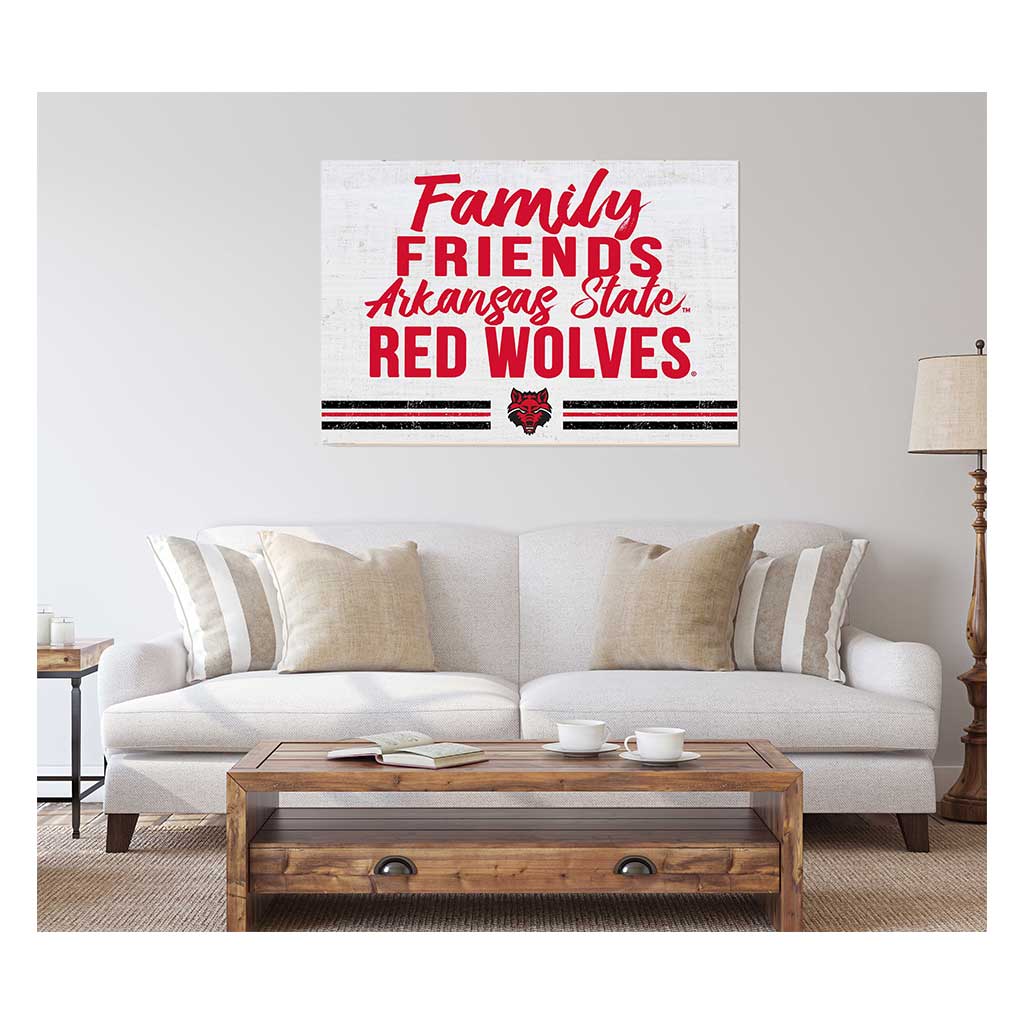 24x34 Friends Family Team Sign Arkansas State Red Wolves
