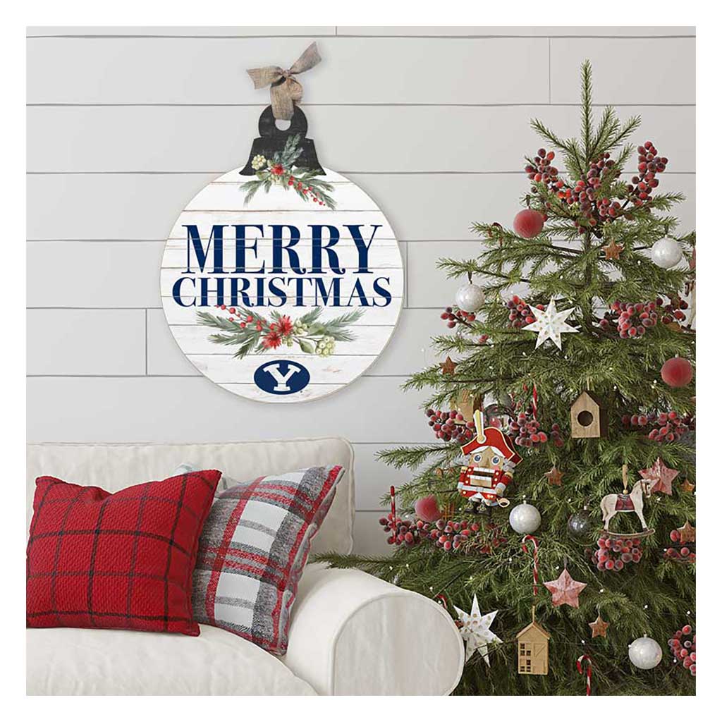 20 Inch Merry Christmas Ornament Sign Brigham Young Cougars