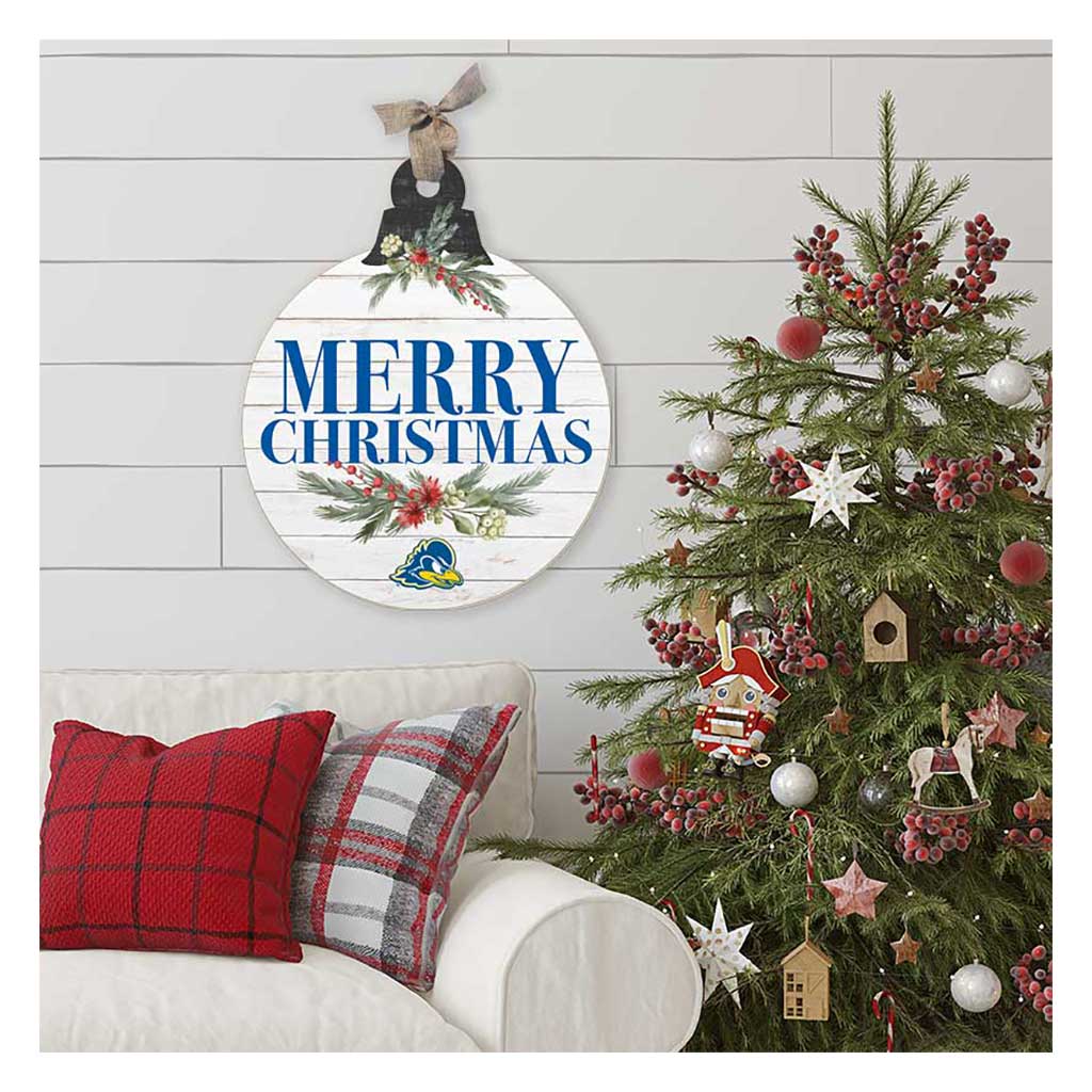 20 Inch Merry Christmas Ornament Sign Delaware Fightin Blue Hens