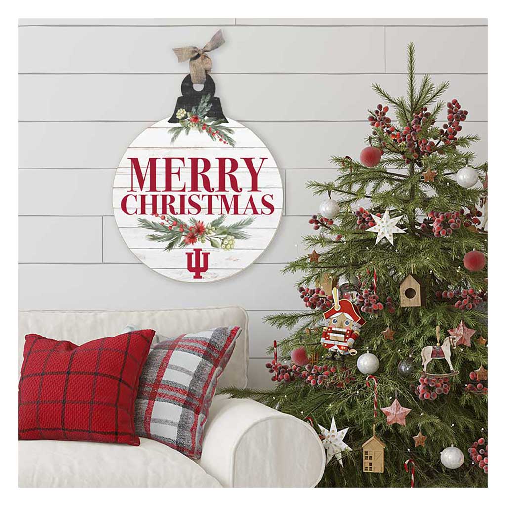 20 Inch Merry Christmas Ornament Sign Indiana Hoosiers