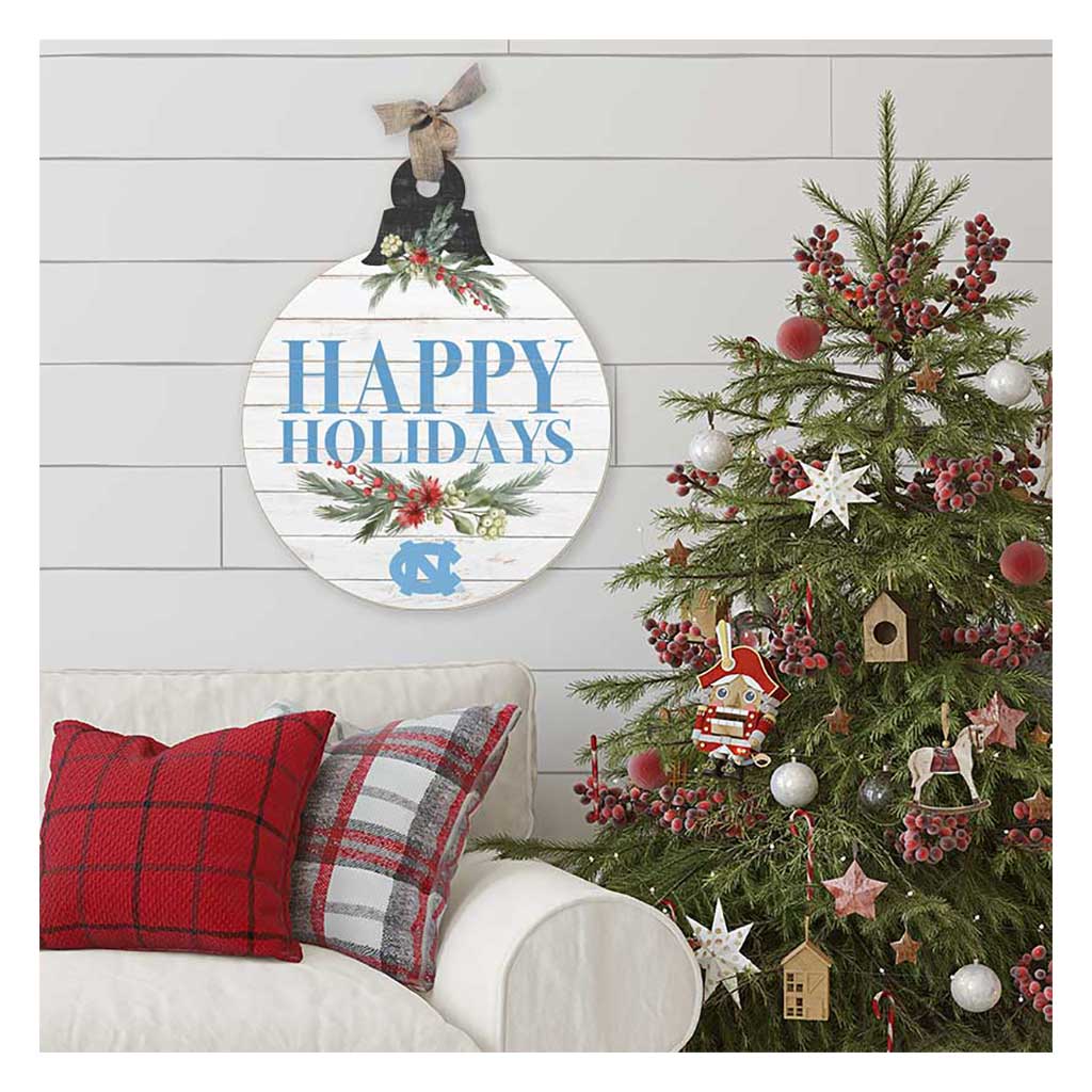 20 Inch Merry Christmas Ornament Sign North Carolina (Chapel Hill) Tar Heels