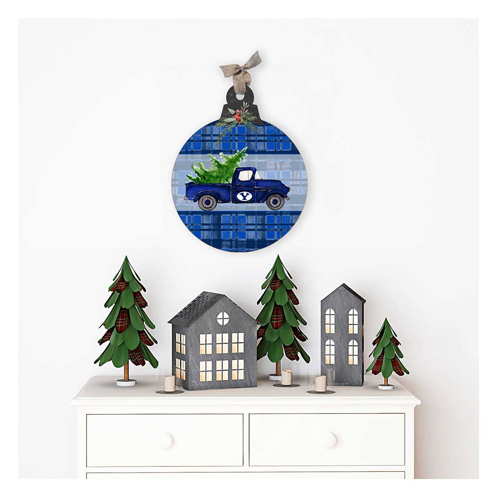 10 Inch Christmas Truck Ornament Sign Brigham Young Cougars