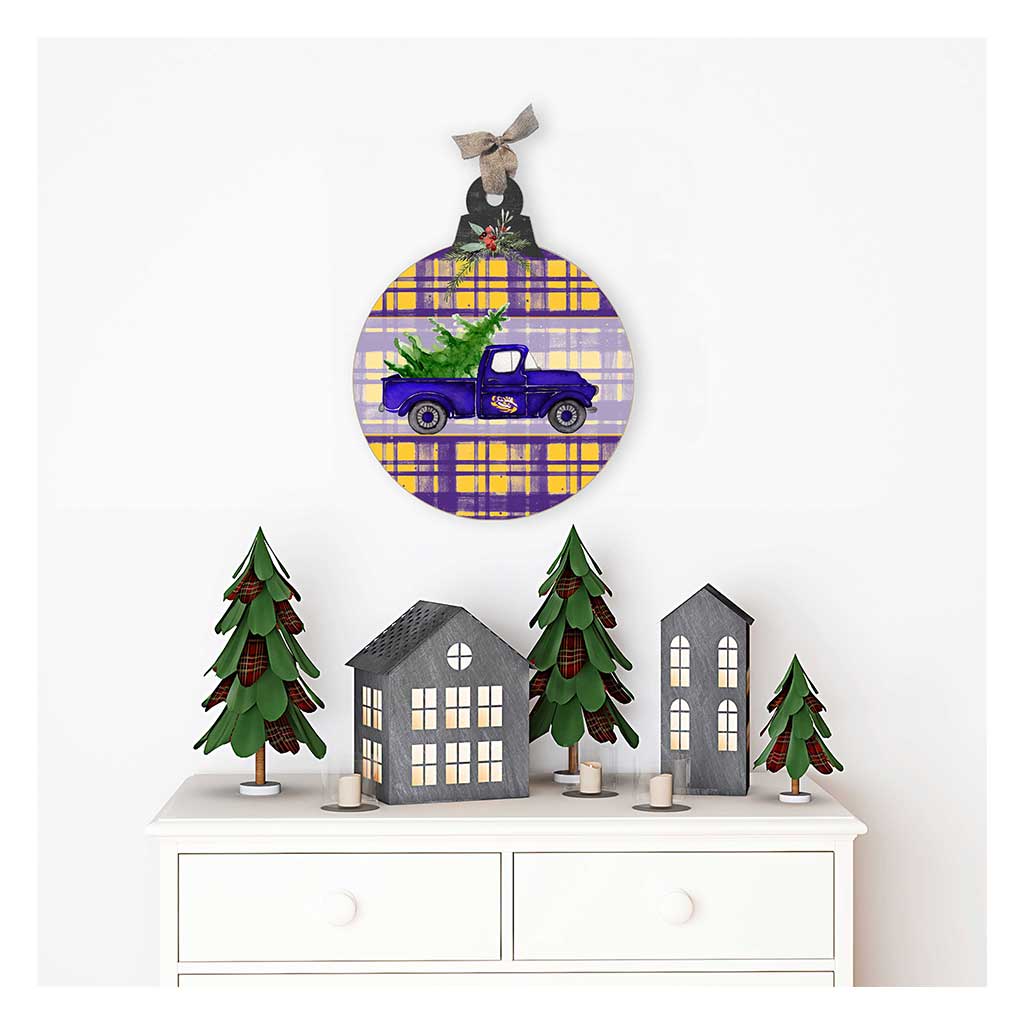 10 Inch Christmas Truck Ornament Sign LSU Fighting Tigers