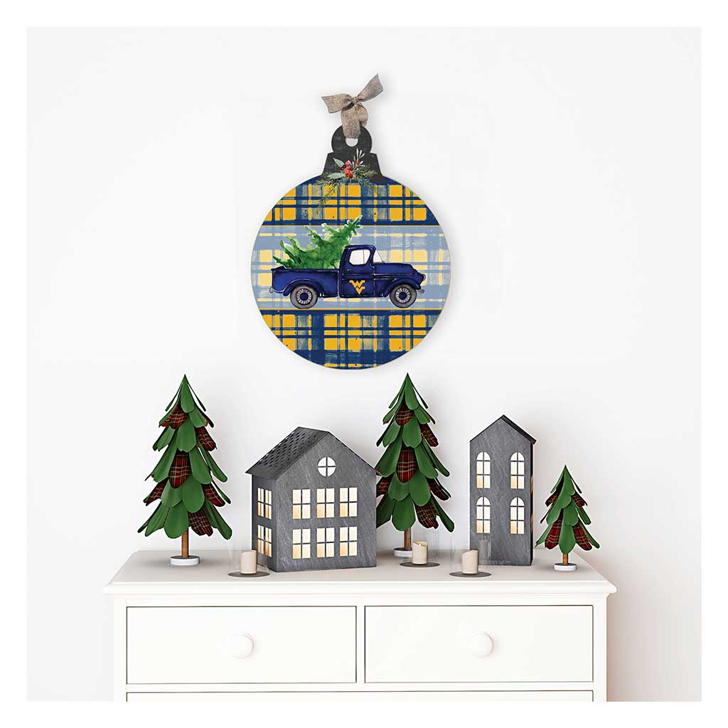 10 Inch Christmas Truck Ornament Sign West Virginia Mountaineers