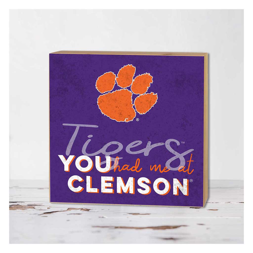 5x5 Block You Had Me at Clemson Tigers