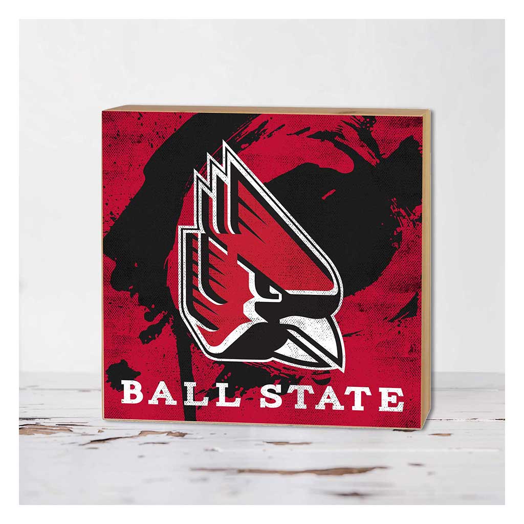 5x5 Block Color Splash Ball State Cardinals