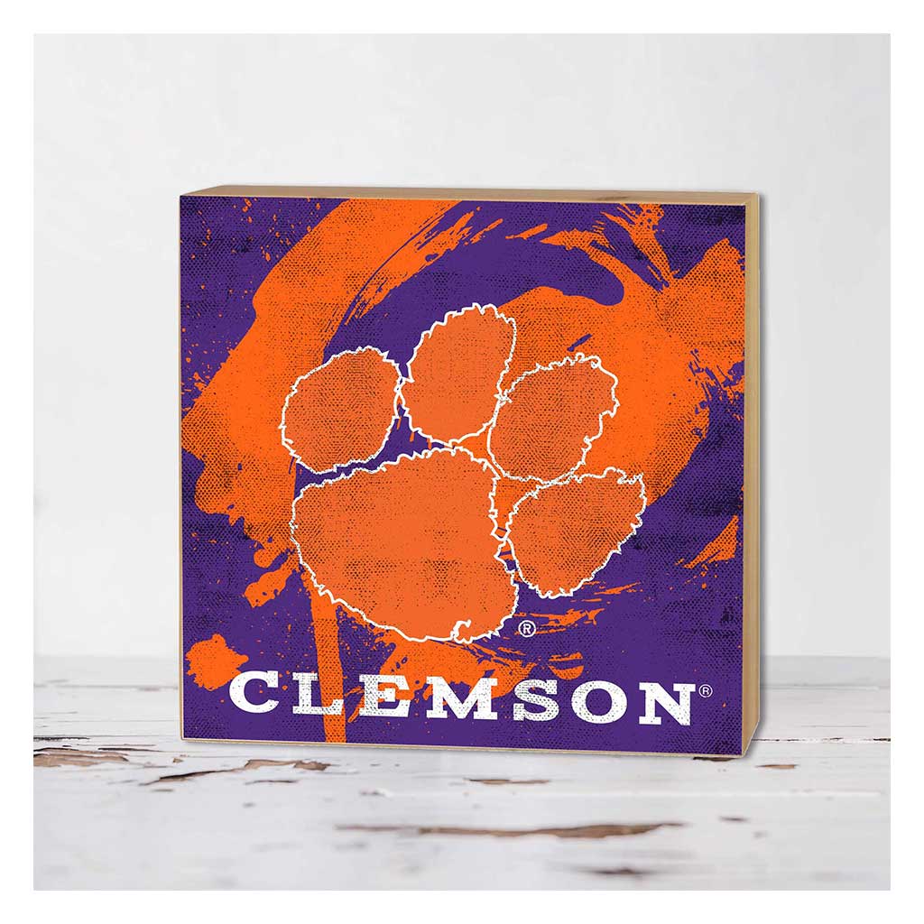 5x5 Block Color Splash Clemson Tigers