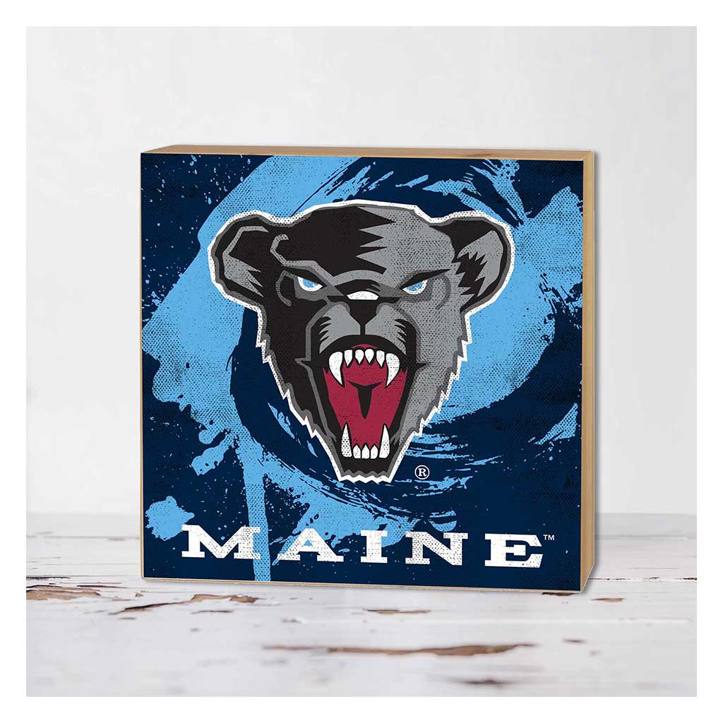 5x5 Block Color Splash Maine (Orono) Black Bears