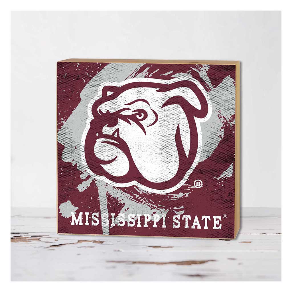 5x5 Block Color Splash Mississippi State Bulldogs