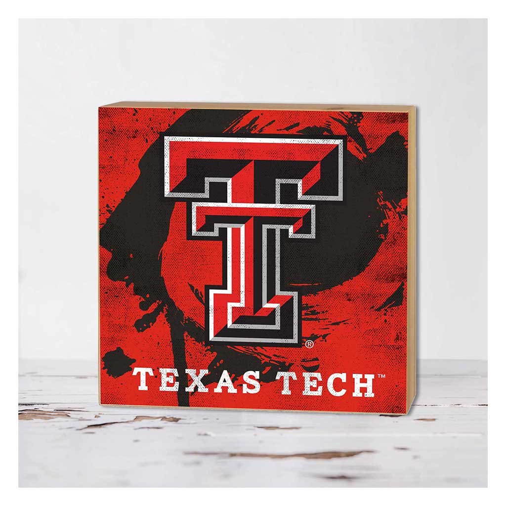 5x5 Block Color Splash Texas Tech Red Raiders