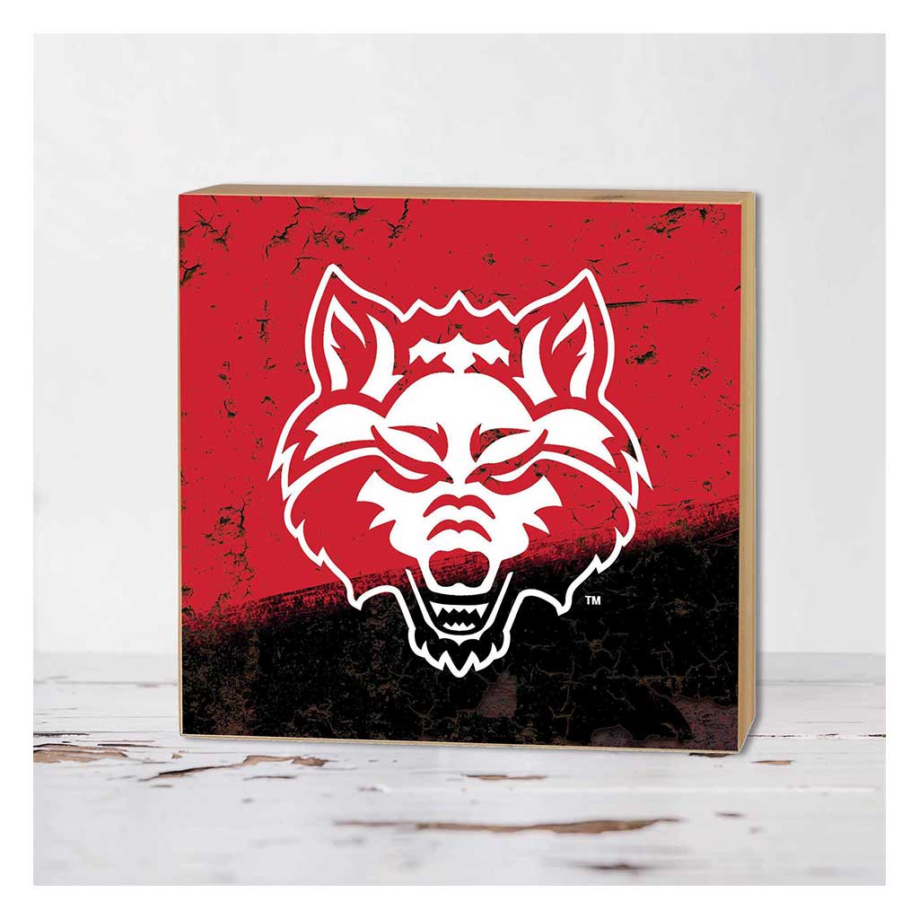 5x5 Block Retro Team Crackle Arkansas State Red Wolves