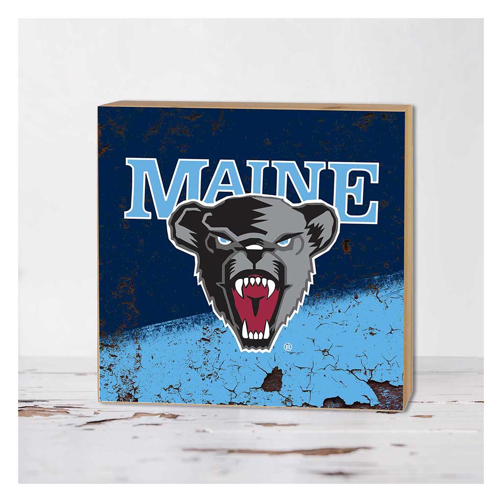 5x5 Block Retro Team Crackle Maine (Orono) Black Bears