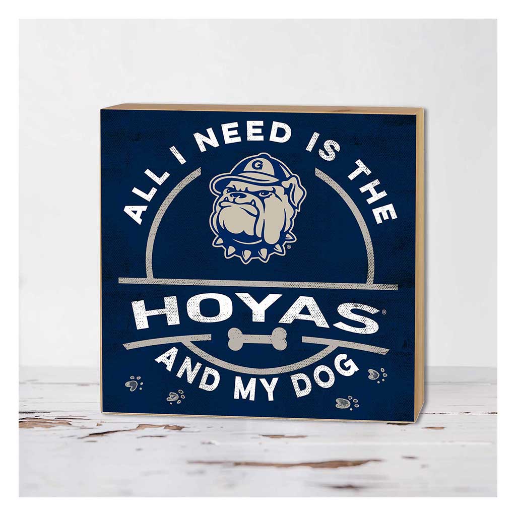 5x5 Block All I Need is Dog and Georgetown Hoyas