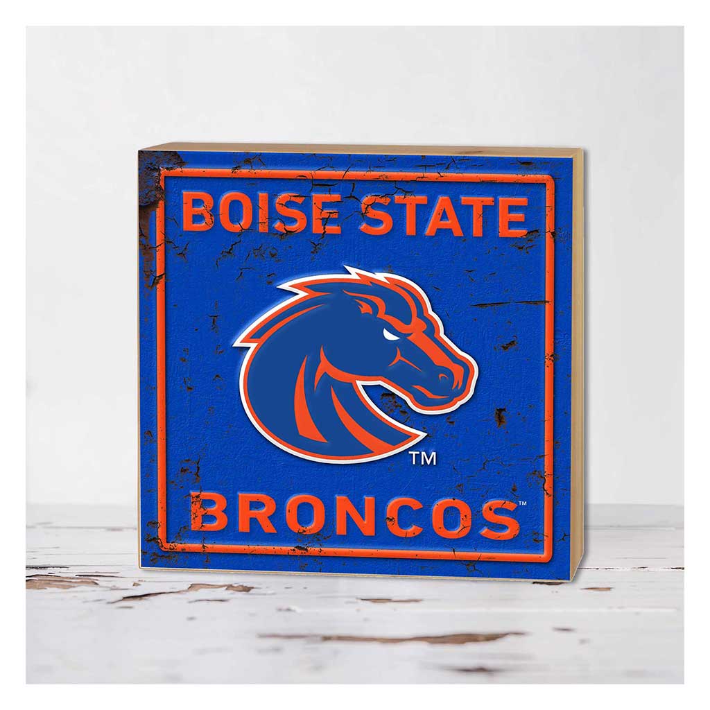 5x5 Block Faux Rusted Tin Boise State Broncos