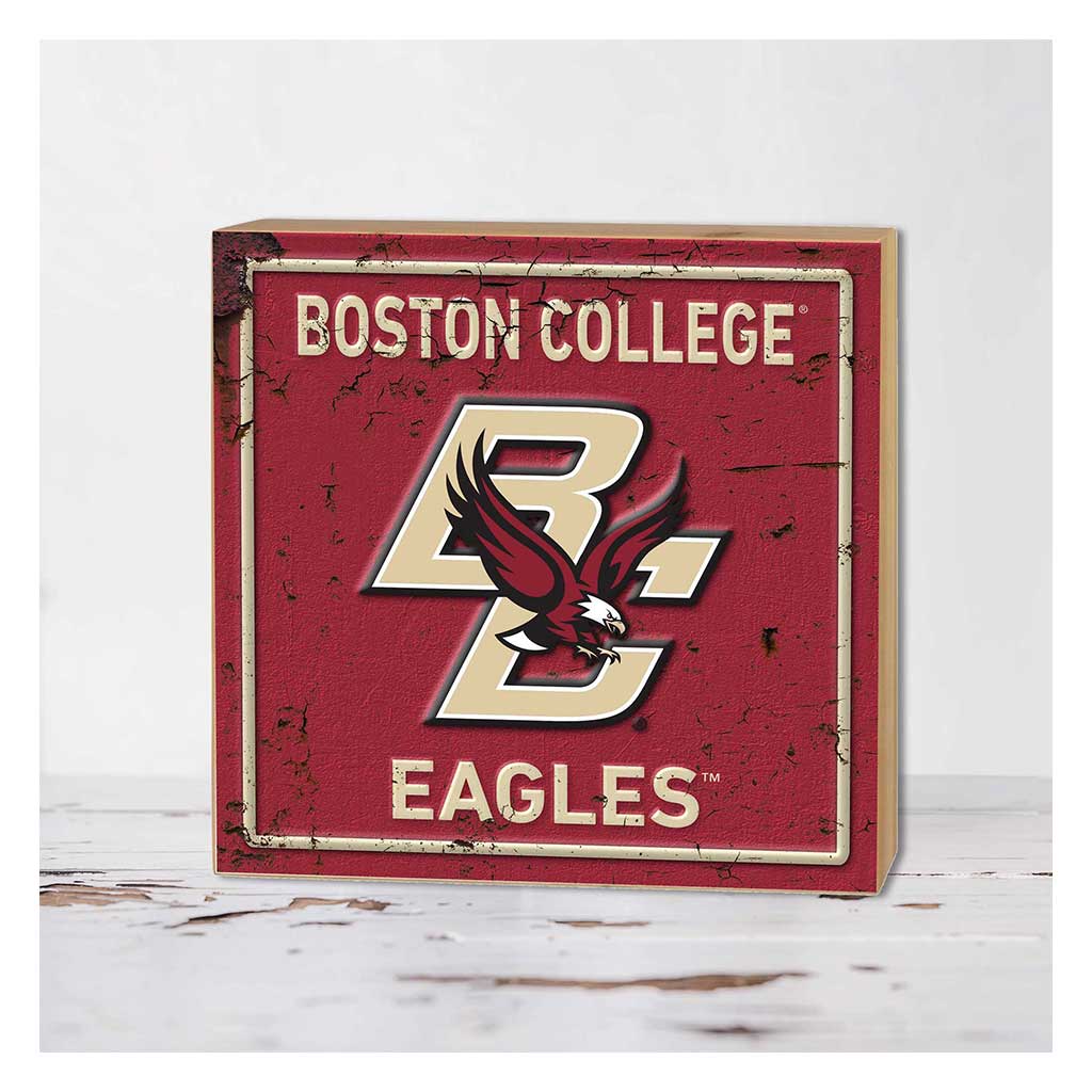 5x5 Block Faux Rusted Tin Boston College Eagles