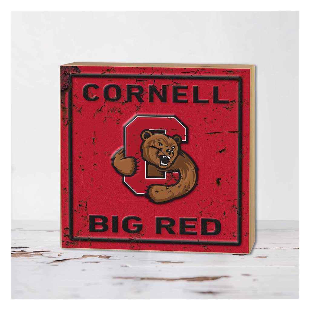 5x5 Block Faux Rusted Tin Cornell Big Red
