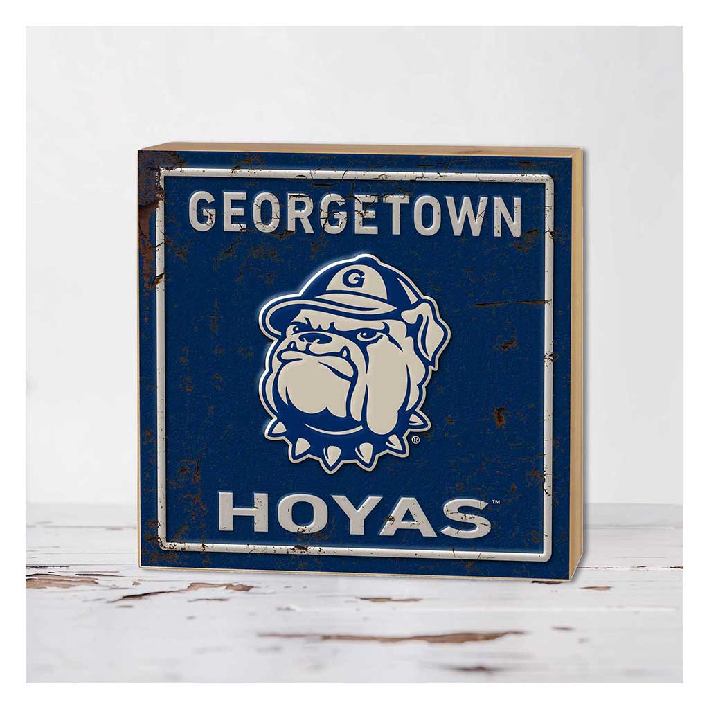 5x5 Block Faux Rusted Tin Georgetown Hoyas
