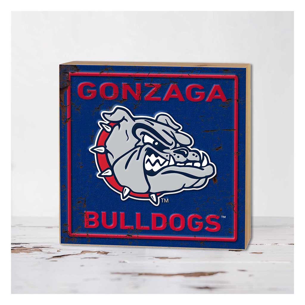 5x5 Block Faux Rusted Tin Gonzaga Bulldogs