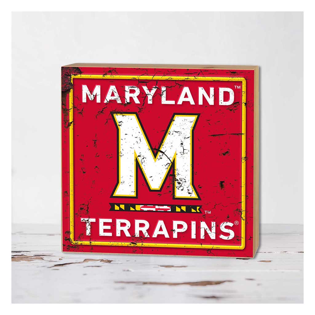 5x5 Block Faux Rusted Tin Maryland Terrapins