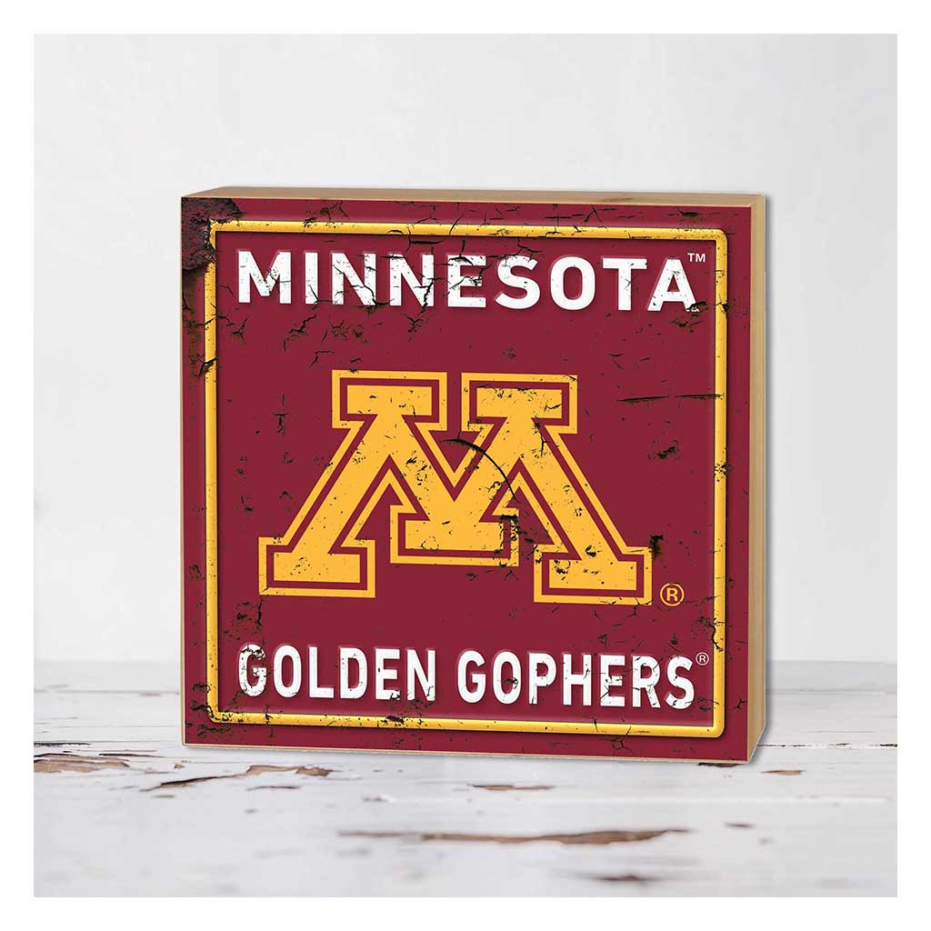 5x5 Block Faux Rusted Tin Minnesota Golden Gophers