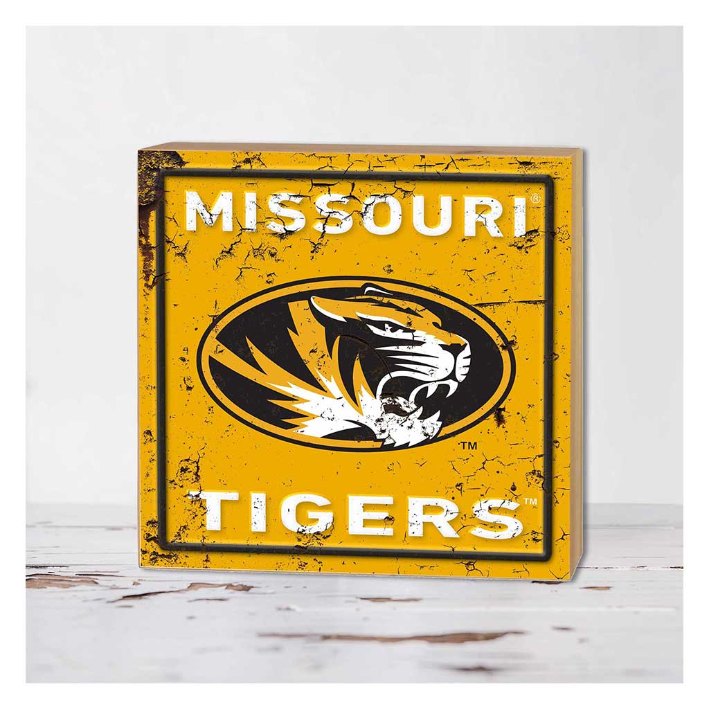 5x5 Block Faux Rusted Tin Missouri Tigers