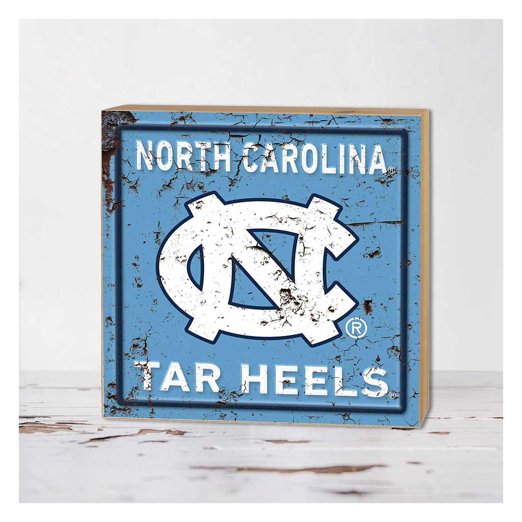 5x5 Block Faux Rusted Tin North Carolina (Chapel Hill) Tar Heels