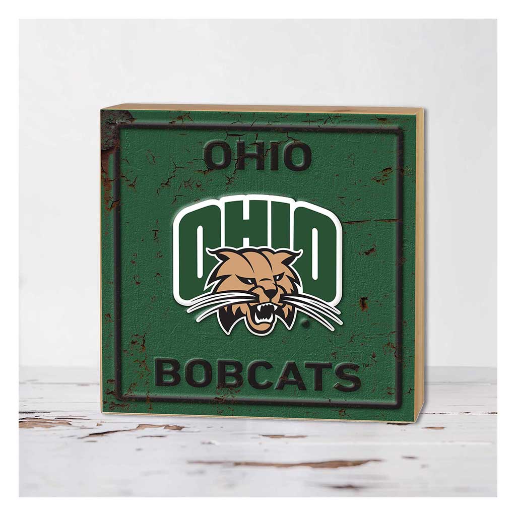 5x5 Block Faux Rusted Tin Ohio Univ Bobcats