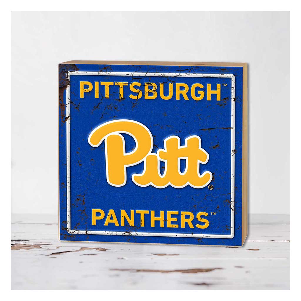5x5 Block Faux Rusted Tin Pittsburgh Panthers