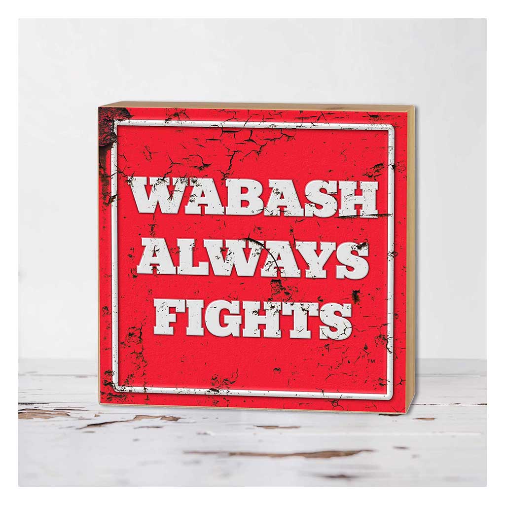 5x5 Block Faux Rusted Tin Wabash College Little Giants