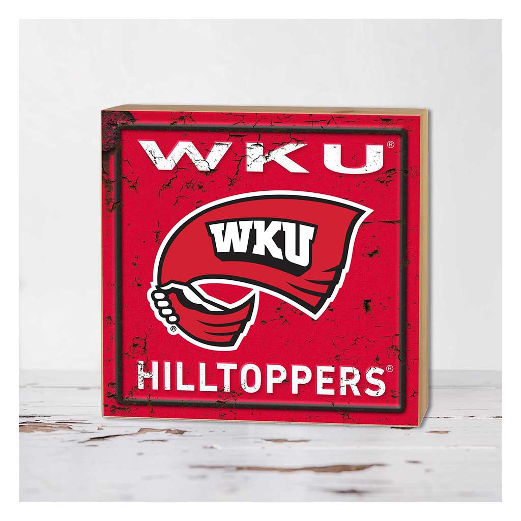 5x5 Block Faux Rusted Tin Western Kentucky Hilltoppers