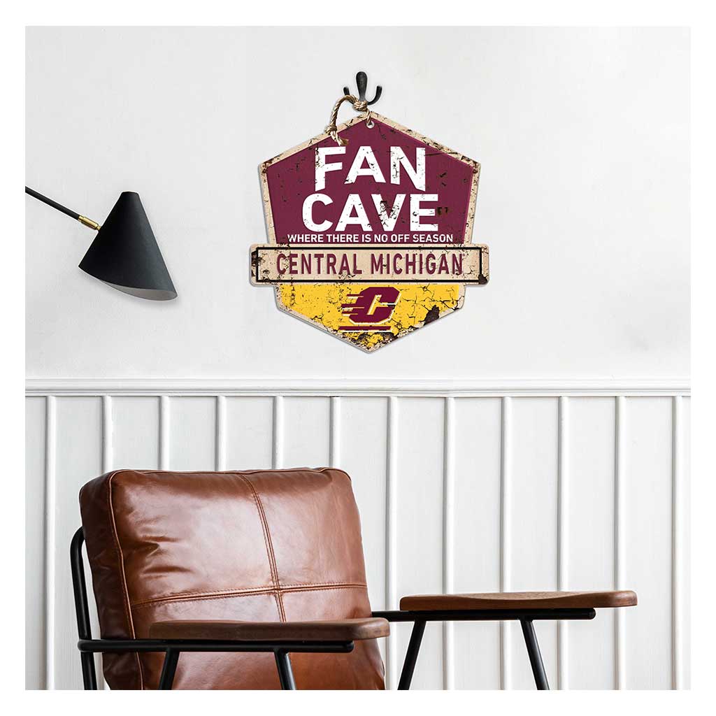 Rustic Badge Fan Cave Sign Central Michigan Chippewas