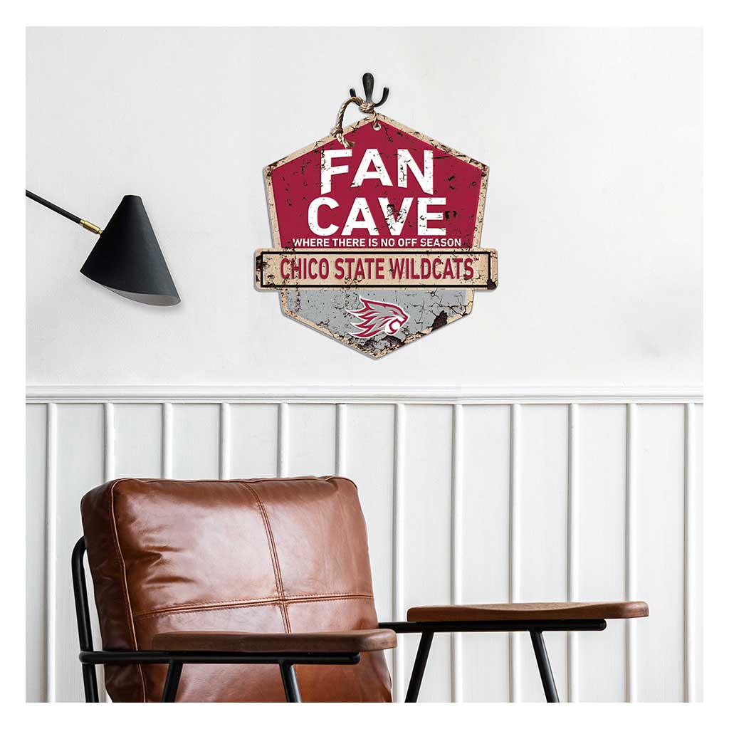 Rustic Badge Fan Cave Sign California State University - Chico Wildcats