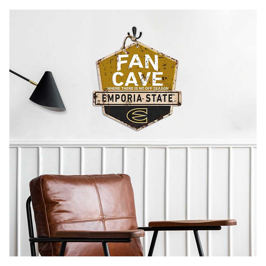 Rustic Badge Fan Cave Sign Emporia State Hornets