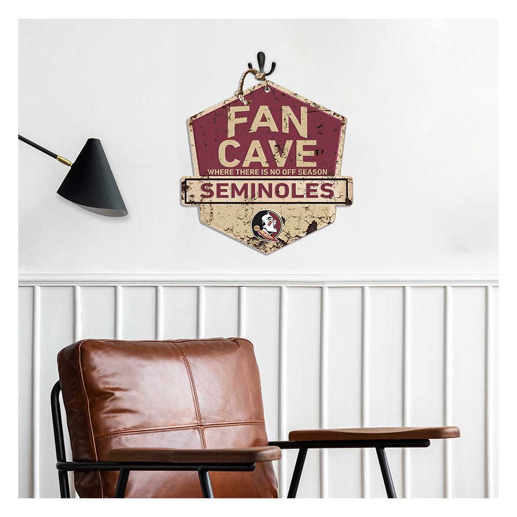 Rustic Badge Fan Cave Sign Florida State Seminoles