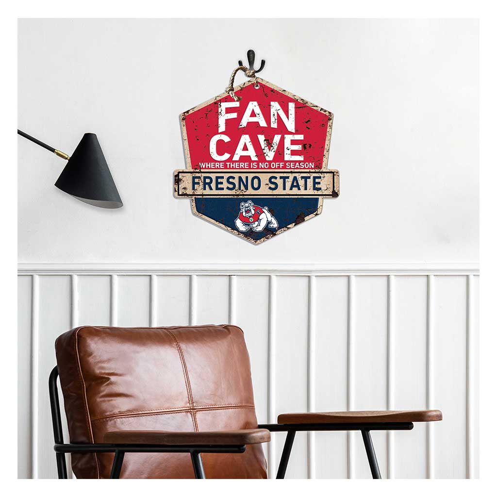 Rustic Badge Fan Cave Sign Fresno State Bulldogs