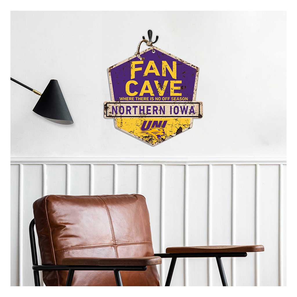 Rustic Badge Fan Cave Sign Northern Iowa Panthers