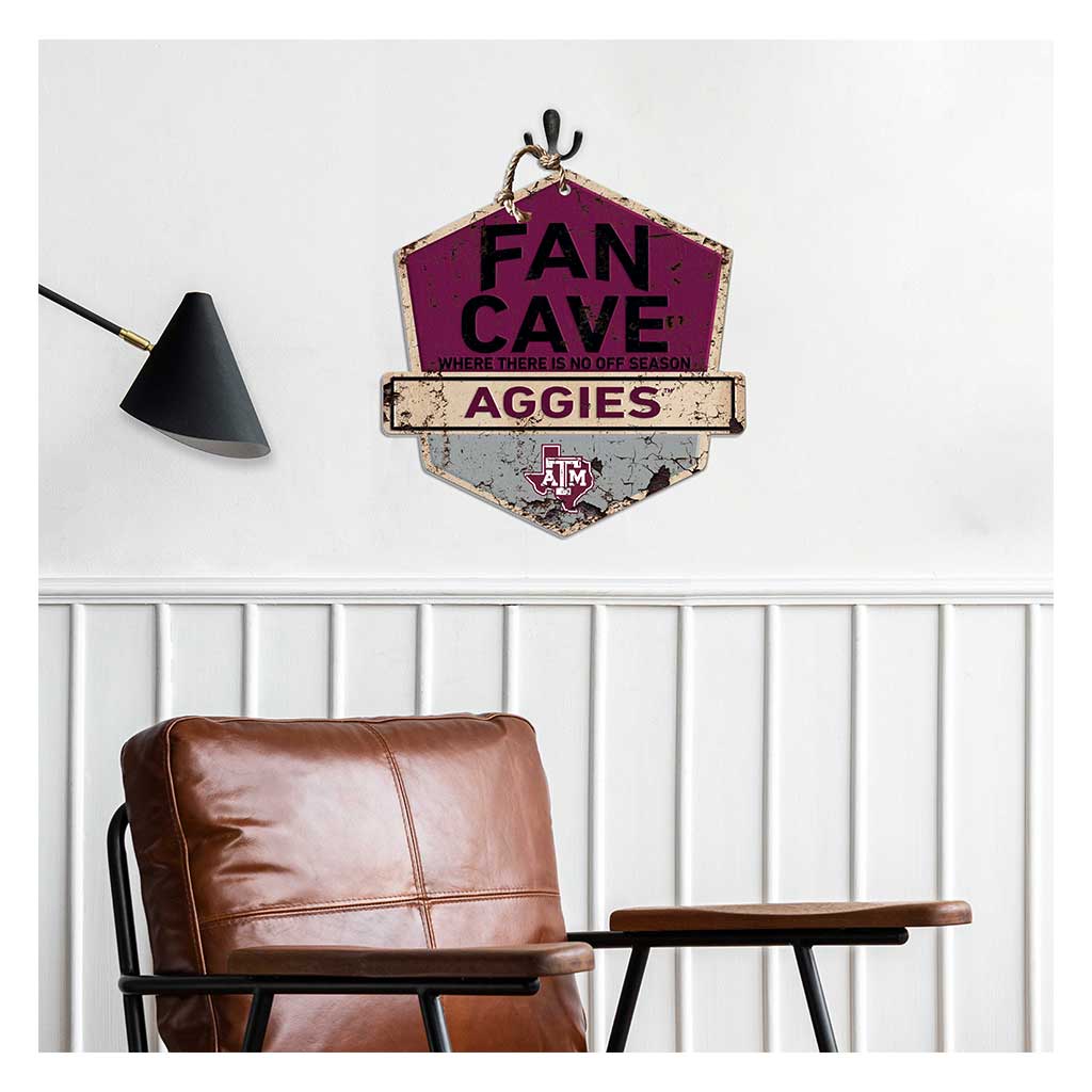 Rustic Badge Fan Cave Sign Texas A&M Aggies