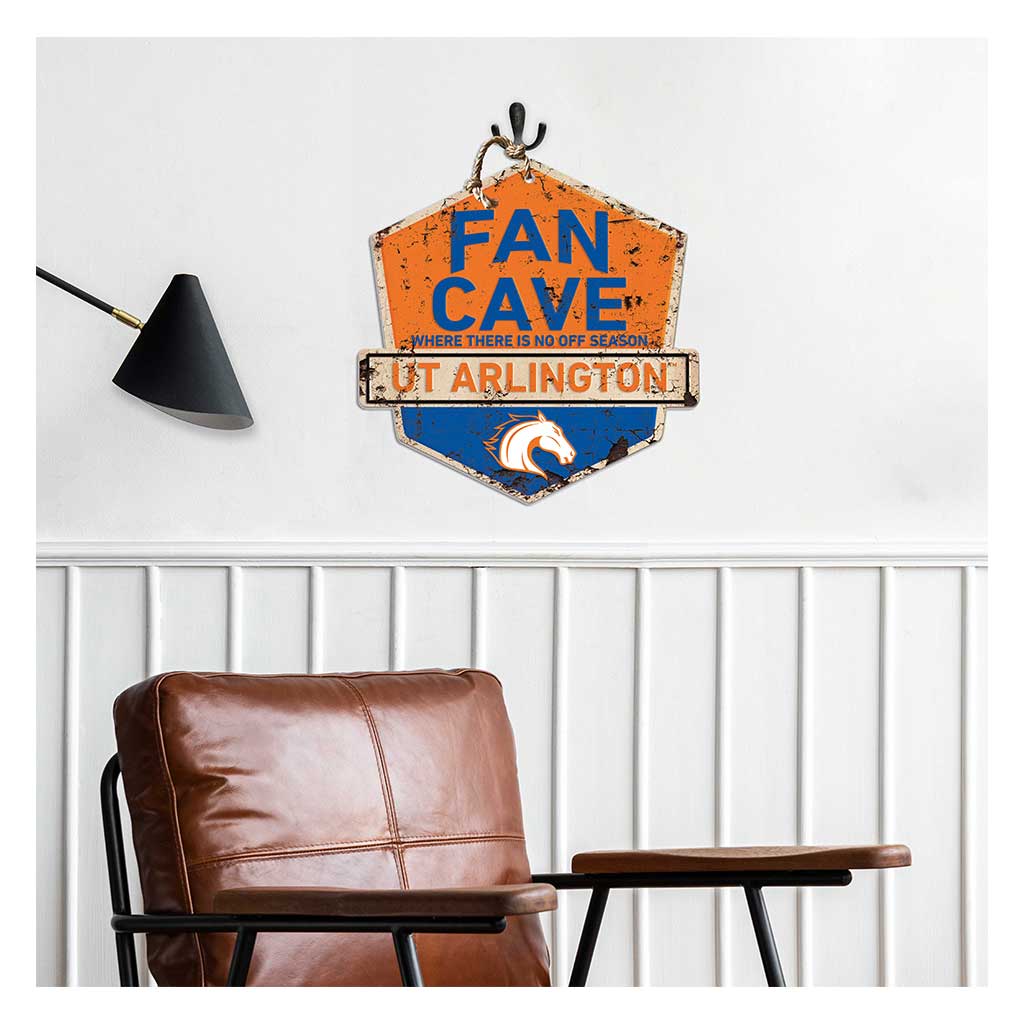 Rustic Badge Fan Cave Sign Texas at Arlington Mavericks