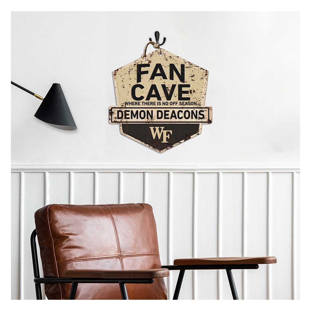 Rustic Badge Fan Cave Sign Wake Forest Demon Deacons