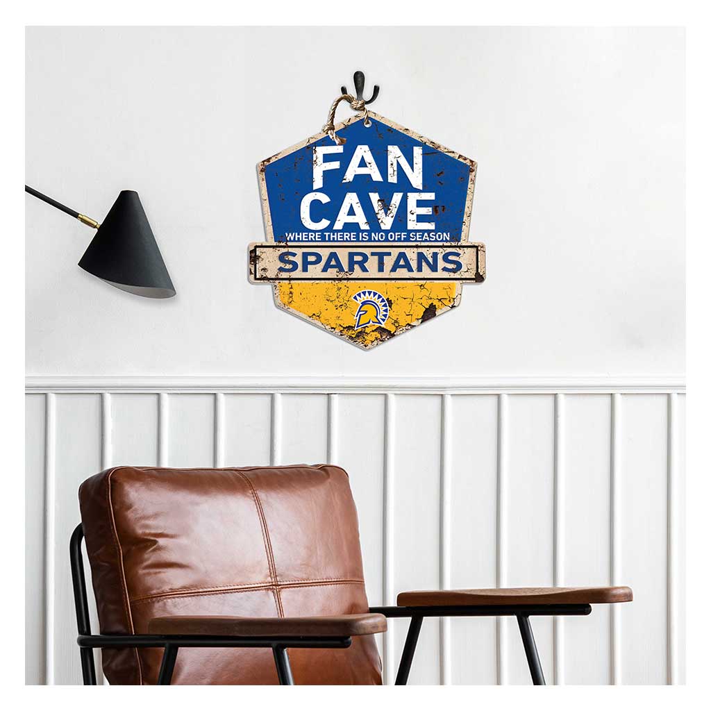 Rustic Badge Fan Cave Sign San Jose State Spartans