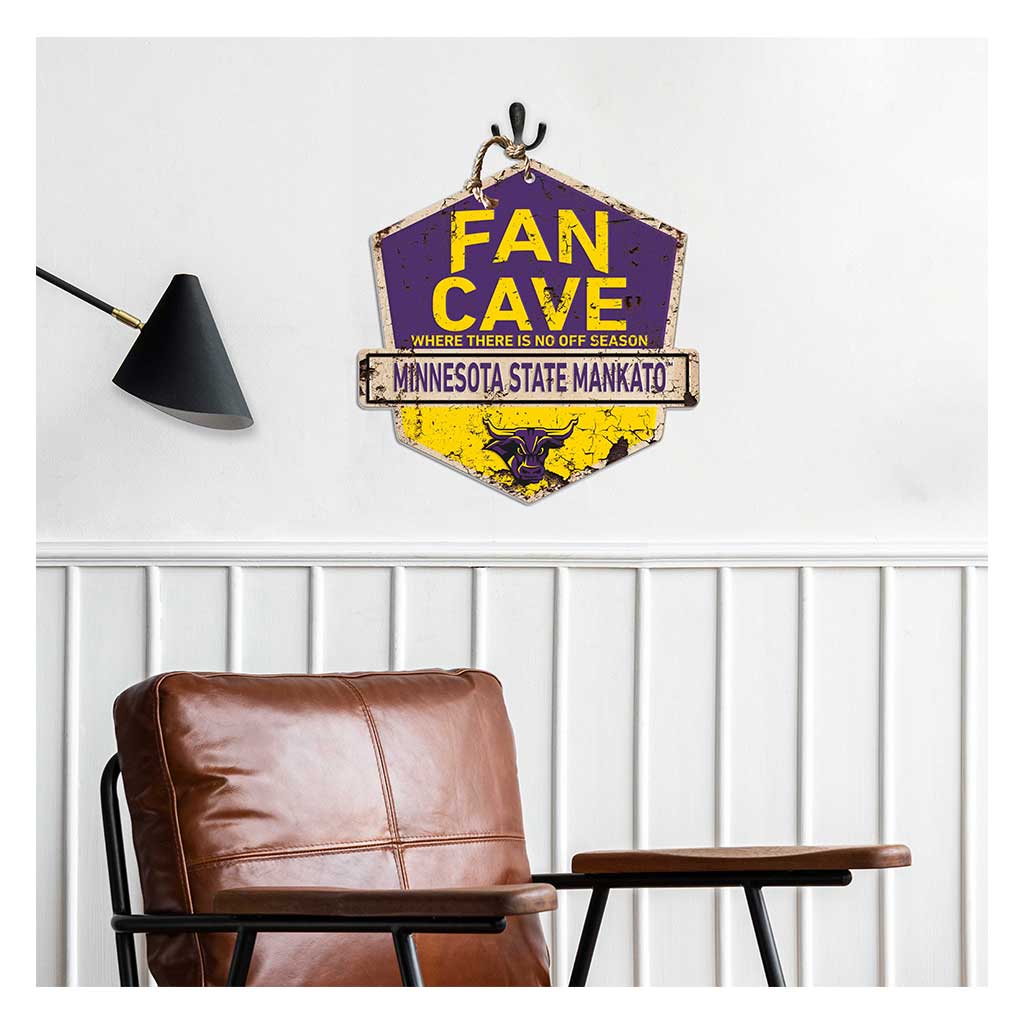 Rustic Badge Fan Cave Sign Minnesota State - Mankato Mavericks