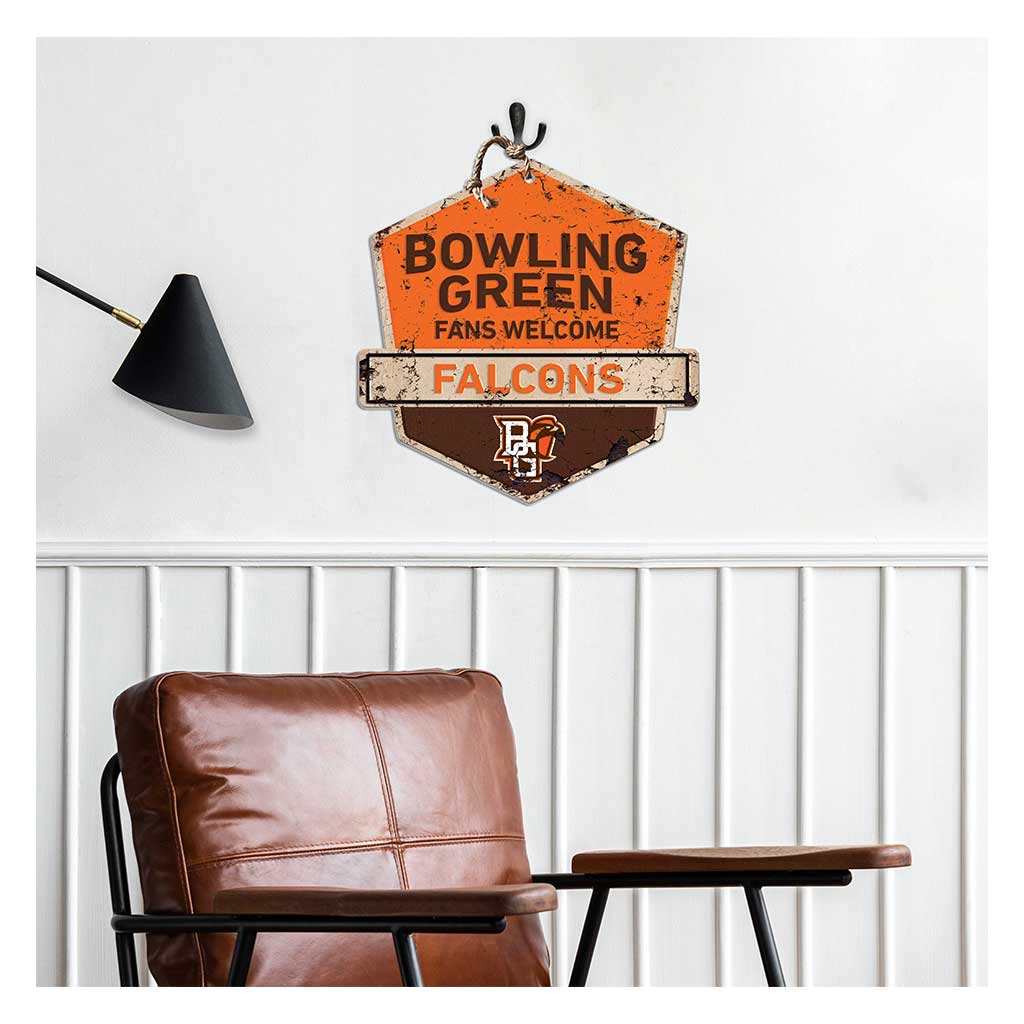 Rustic Badge Fans Welcome Sign Bowling Green Falcons