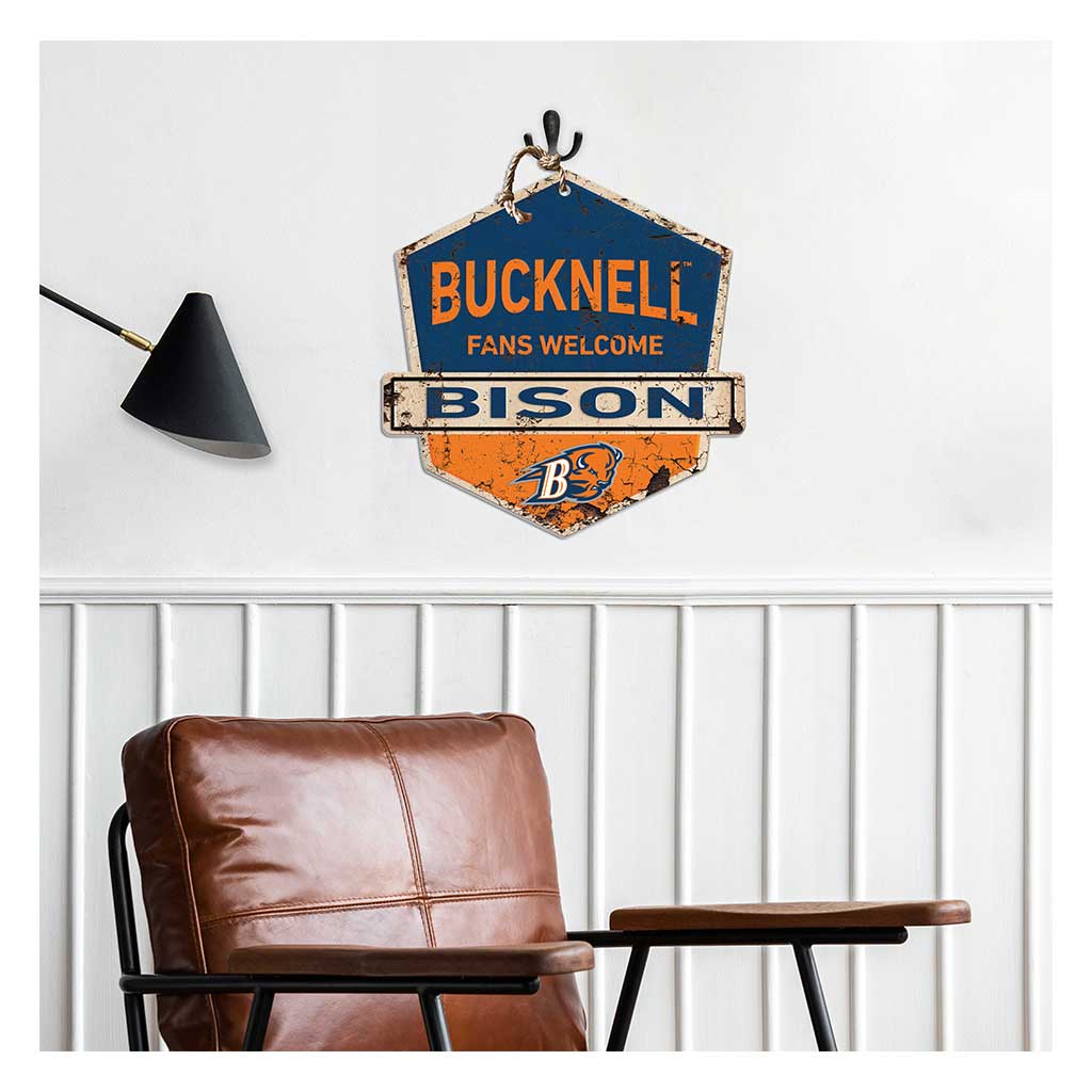 Rustic Badge Fans Welcome Sign Bucknell Bison