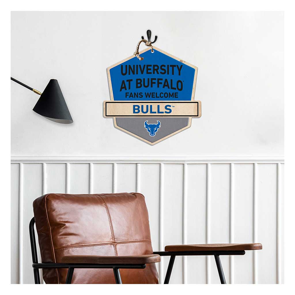 Rustic Badge Fans Welcome Sign University at Buffalo Bulls