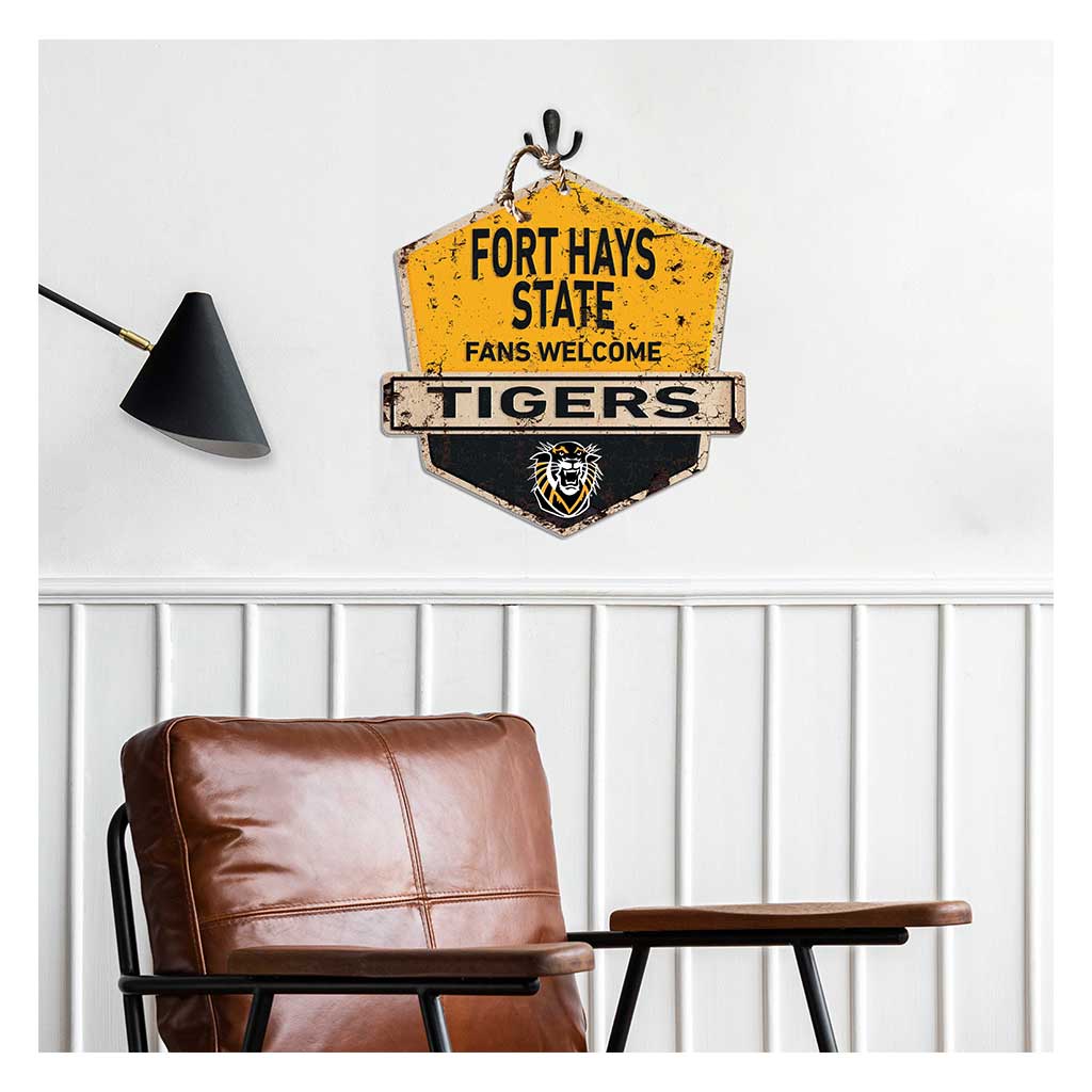Rustic Badge Fans Welcome Sign Fort Hays State Tigers