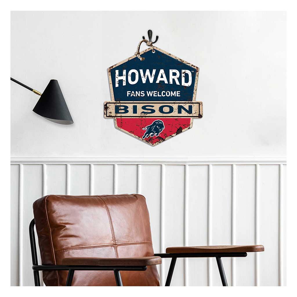 Rustic Badge Fans Welcome Sign Howard Bison