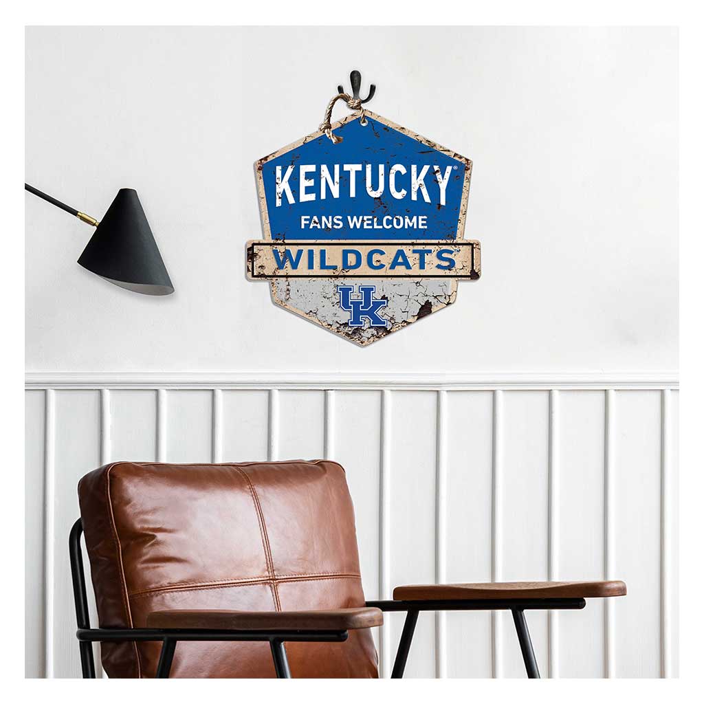 Rustic Badge Fans Welcome Sign Kentucky Wildcats