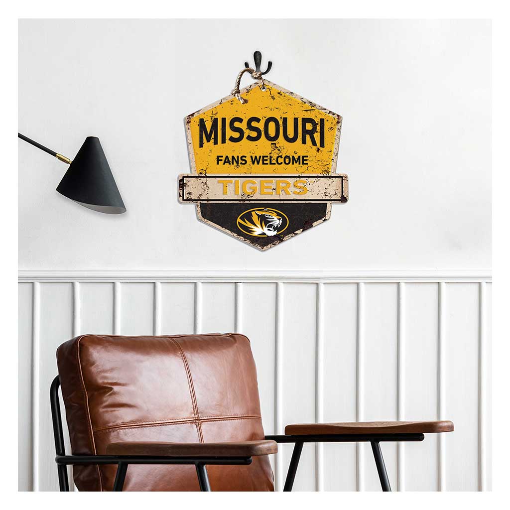 Rustic Badge Fans Welcome Sign Missouri Tigers