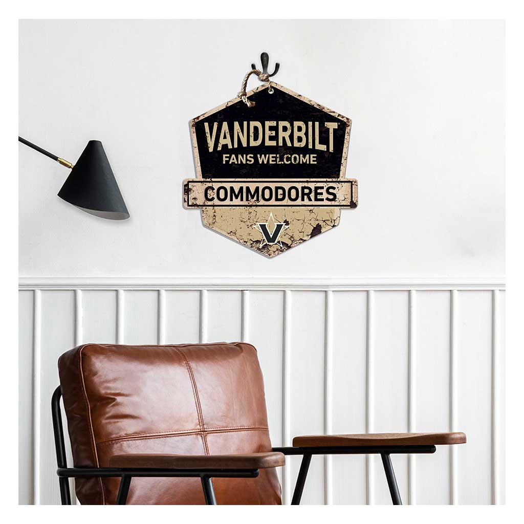 Rustic Badge Fans Welcome Sign Vanderbilt Commodores